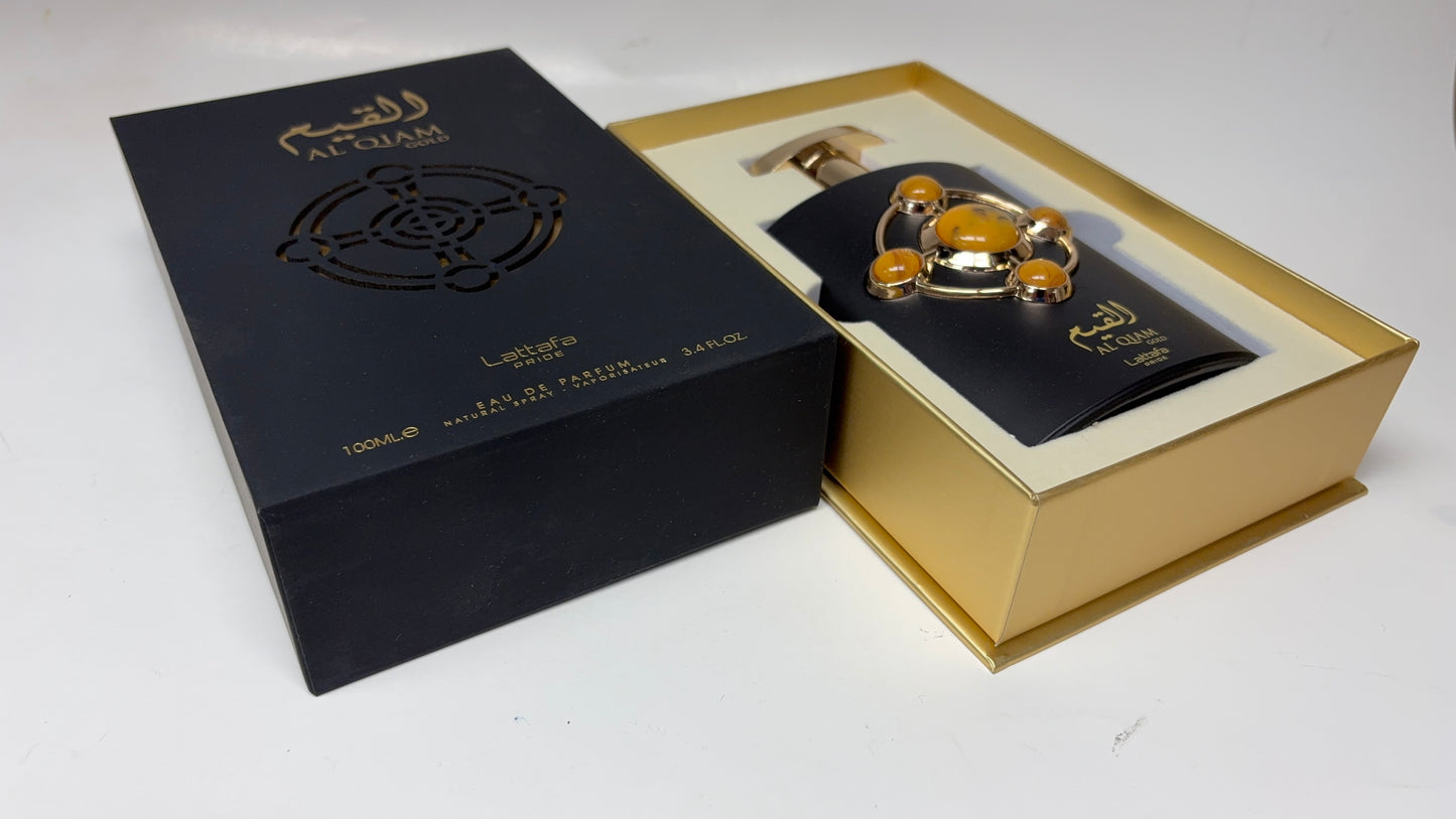 Lattafa Perfumes Al Qiam Gold para Eau de Parfum en espray unisex, 3.4oz