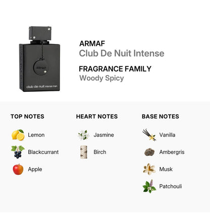 (La Bestia negra)Armaf Club De Nuit Intense Man Eau De Toilette, 3.6 Ounce