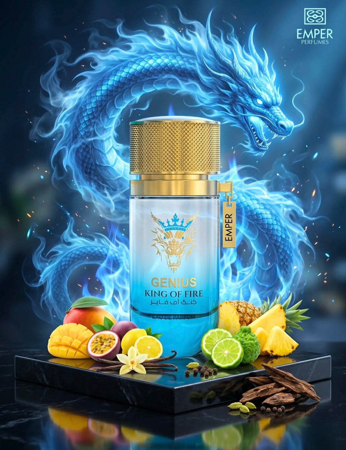 Genius King of Fire By EMPER unisex 3.4oz 100ml