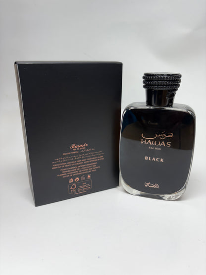 Hawas Black for Men Eau de Parfum Spray 100ml