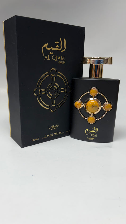 Lattafa Perfumes Al Qiam Gold para Eau de Parfum en espray unisex, 3.4oz