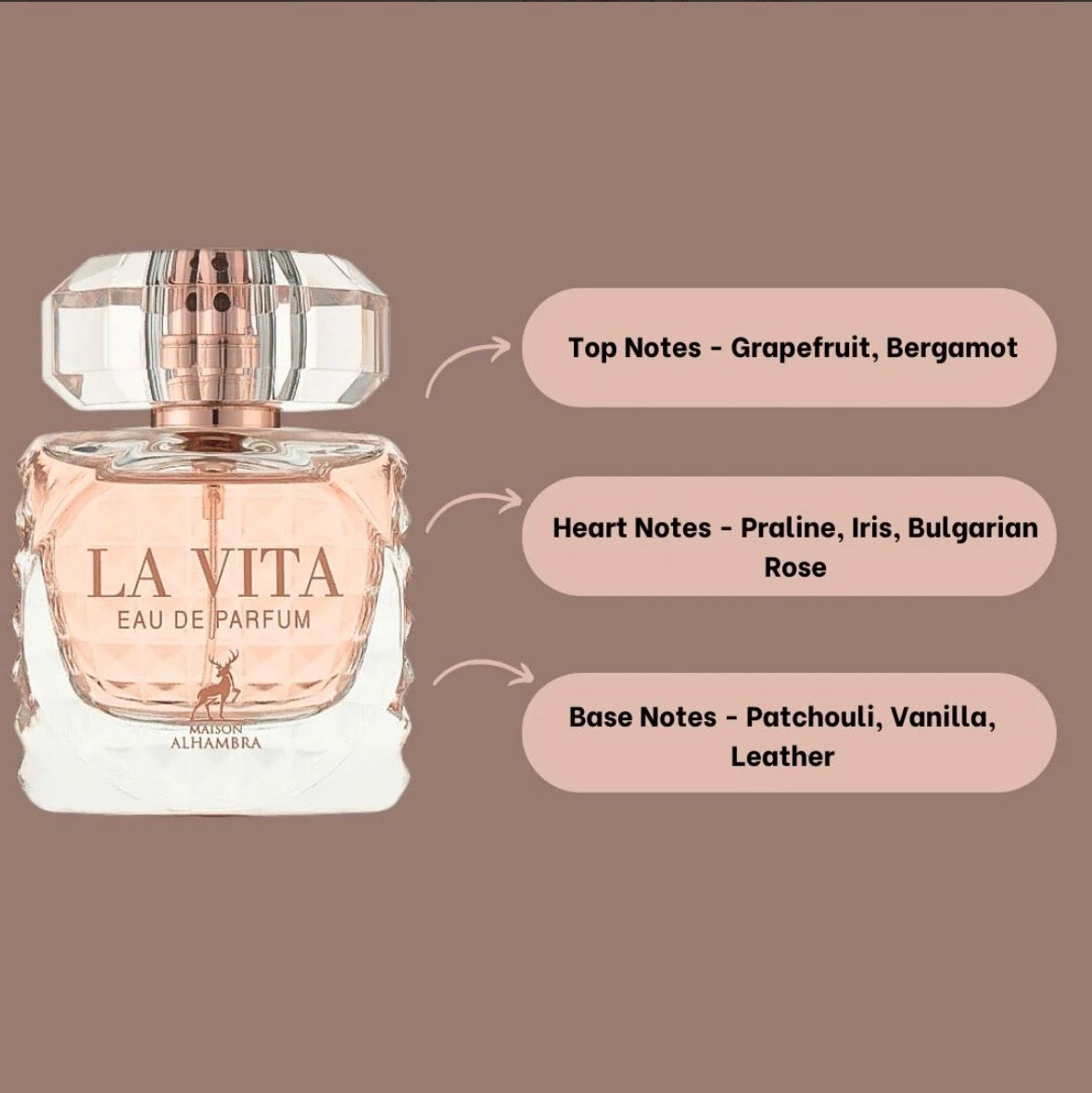 La Vita Eau De Parfum Spray for women 100ml (3.4 Oz) By Maison Alhambra