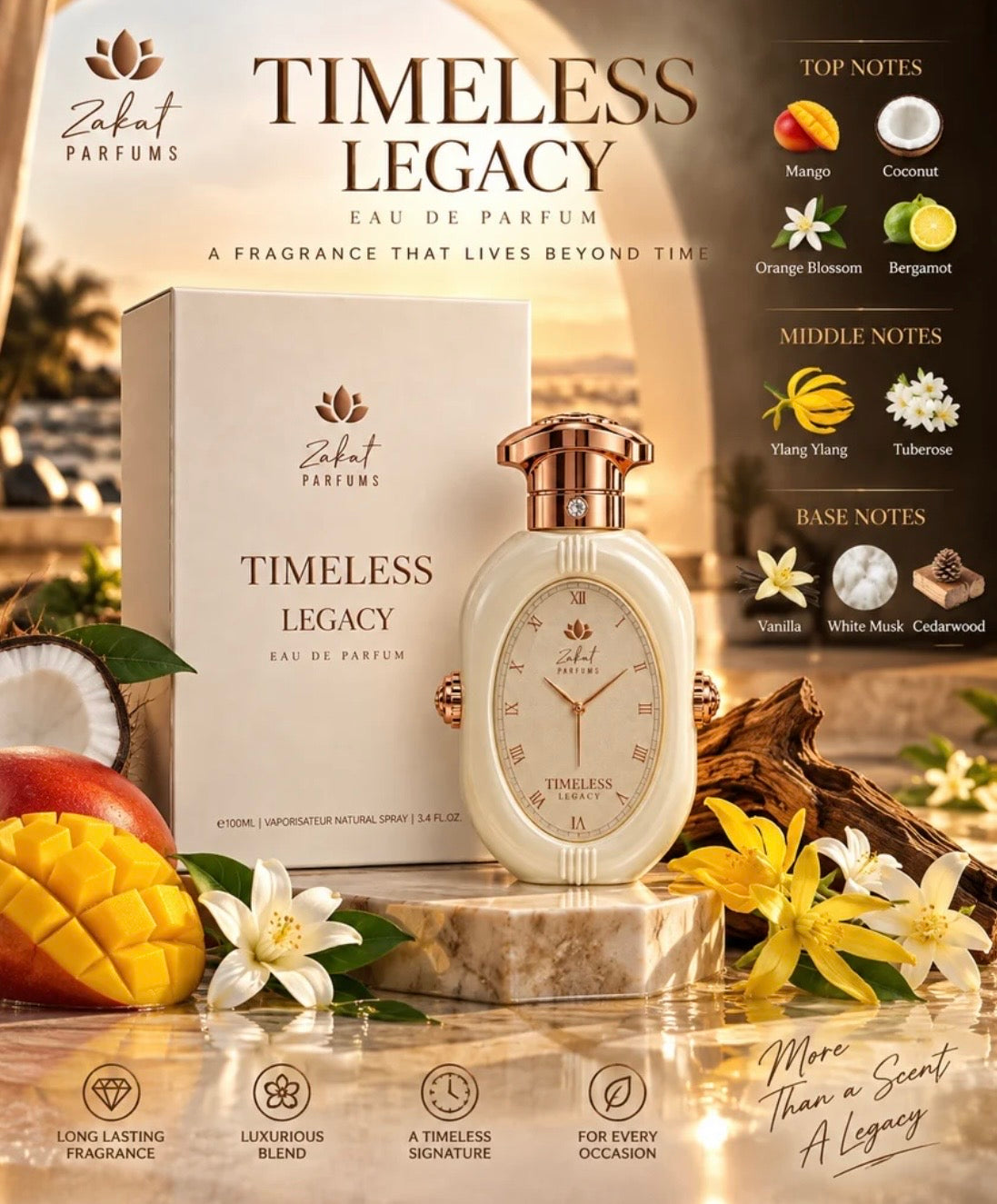 TIMELESS LEGACY BY ZAKAT PARFUMS – EAU DE PARFUM 100 ML / 3.4 FL OZ